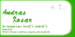 andras kosar business card